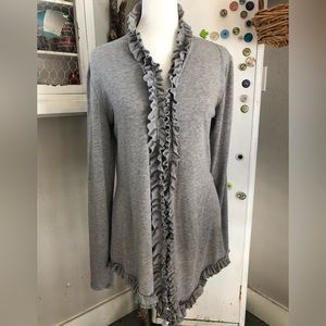 Grey Ruffle Cardigan